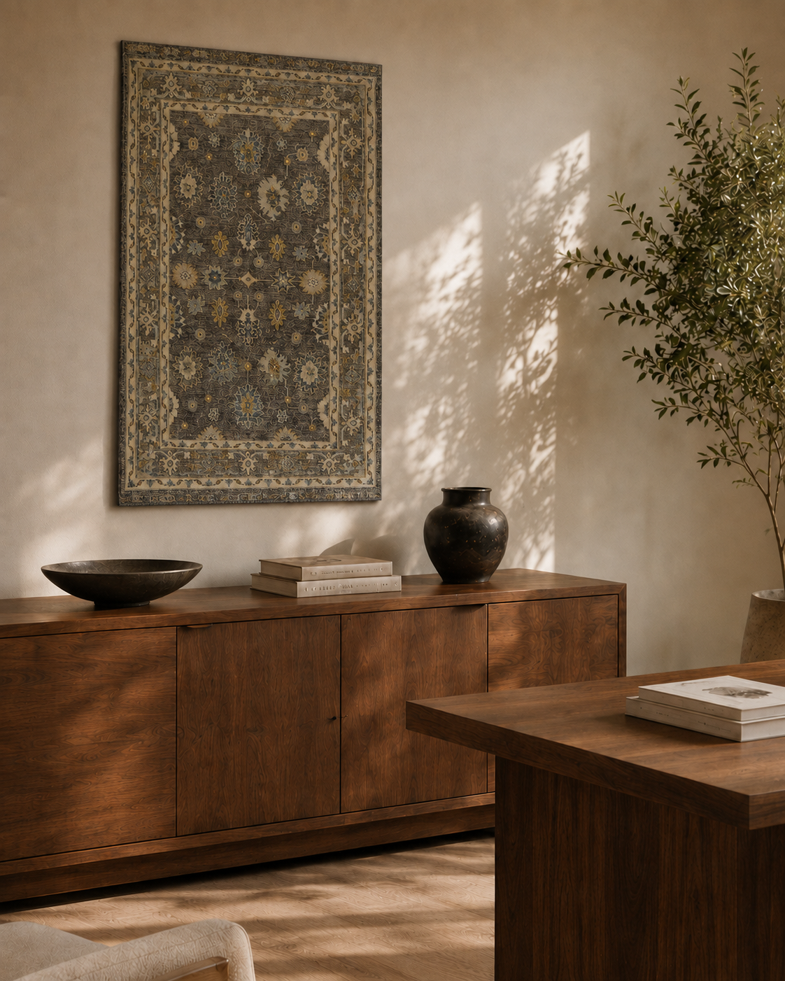 Khakigrüner Orientteppich von Studio Nour – Ansicht 4