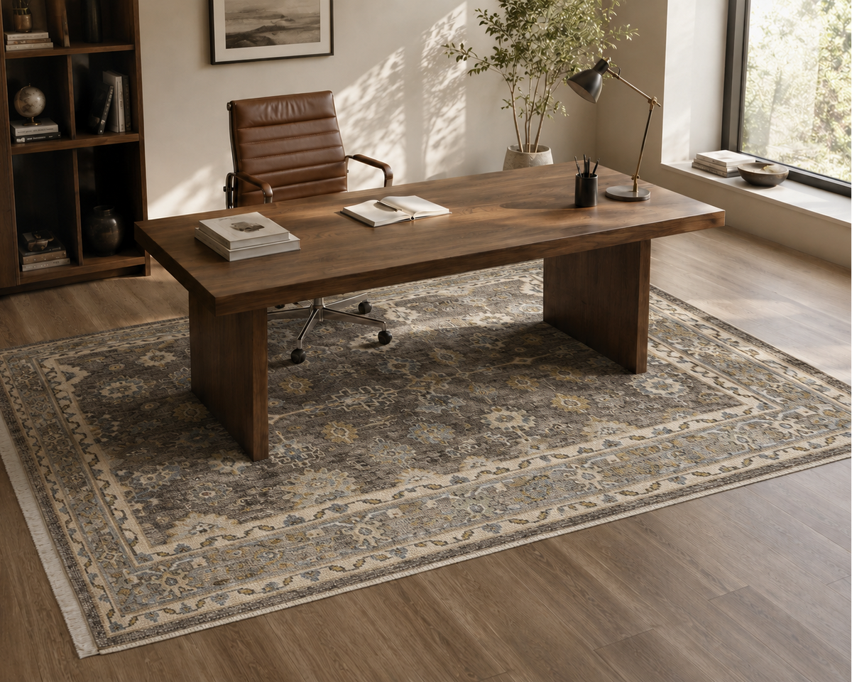 Khakigrüner Orientteppich von Studio Nour – Ansicht 3