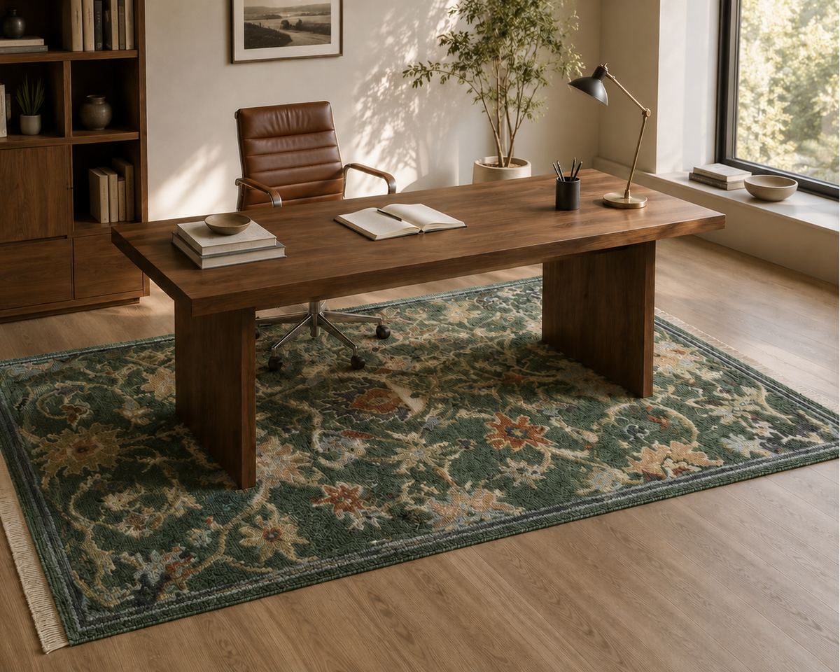 Smaragdgrüner Orientteppich von Studio Nour – Ansicht 3